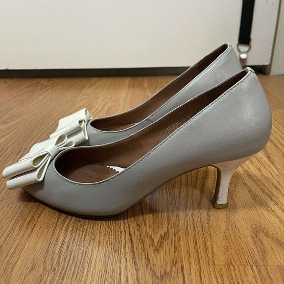 JEFFREY CAMPBELL IBIZA SITUATION Grey BOW HEELS - Picture 5 of 10